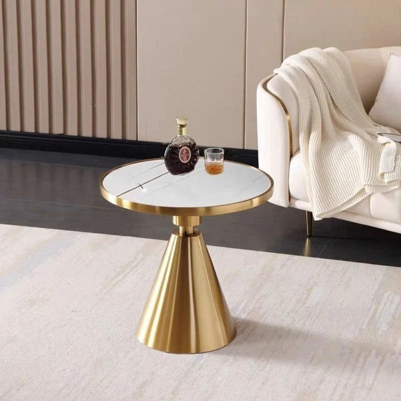 Mureens White Marble Side Table