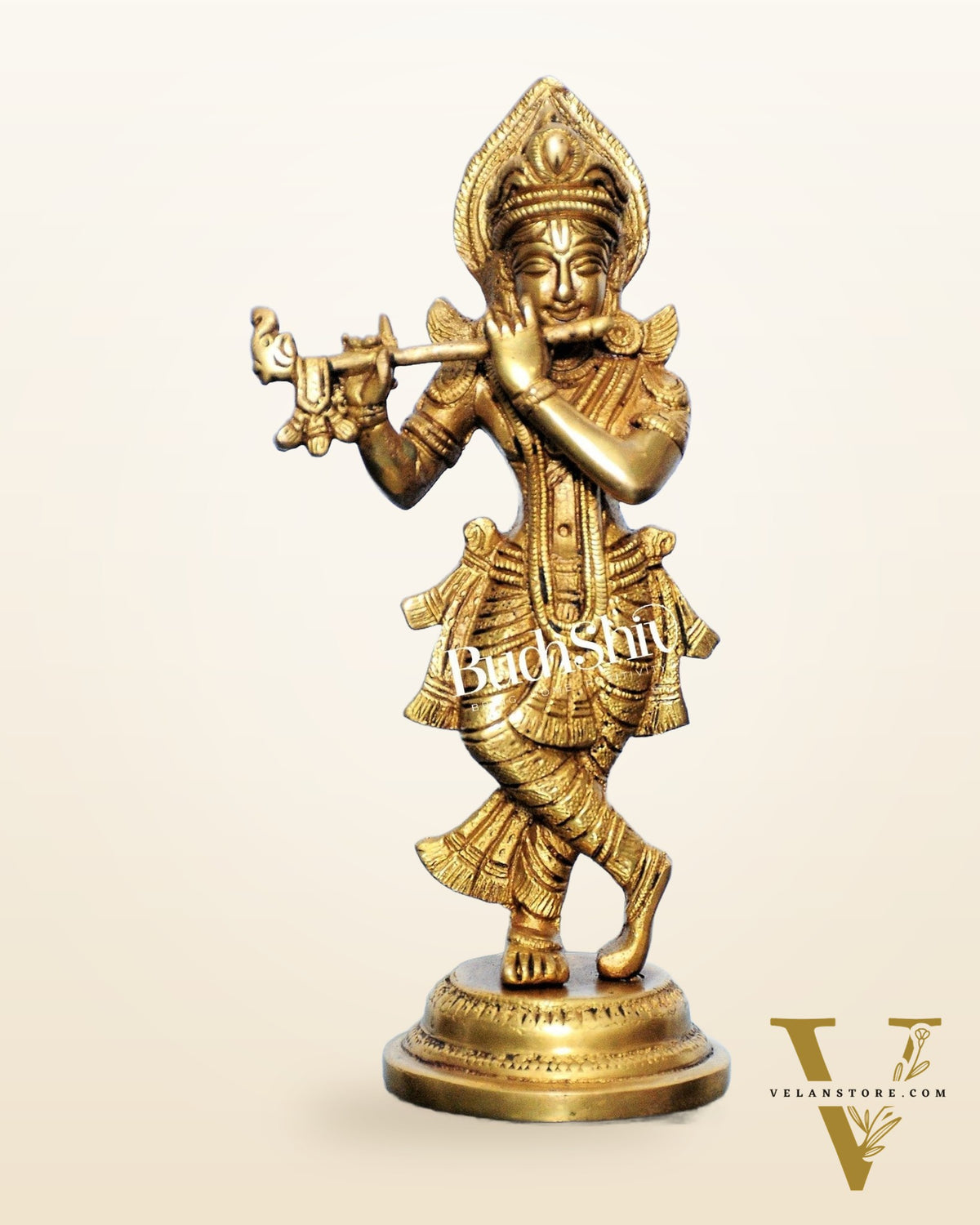 Murlidhar Krishna Idol: Exquisite 9-Inch Brass Idol - Symbol of Purity