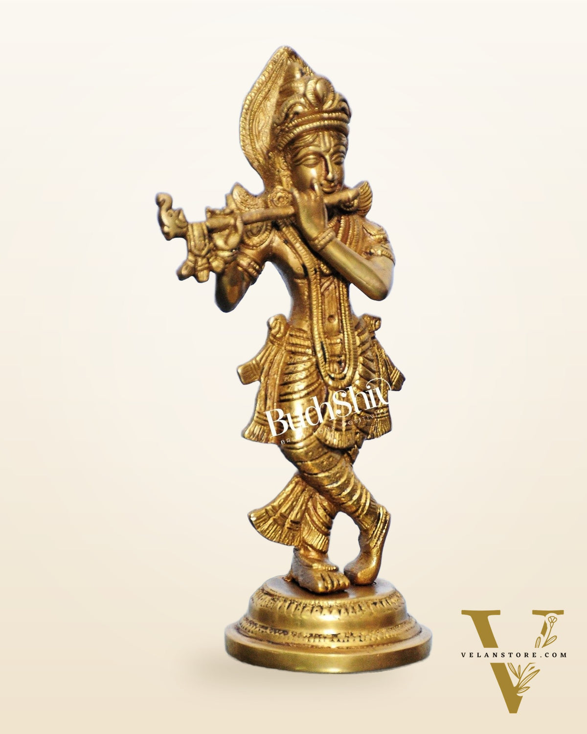 Murlidhar Krishna Idol: Exquisite 9-Inch Brass Idol - Symbol of Purity