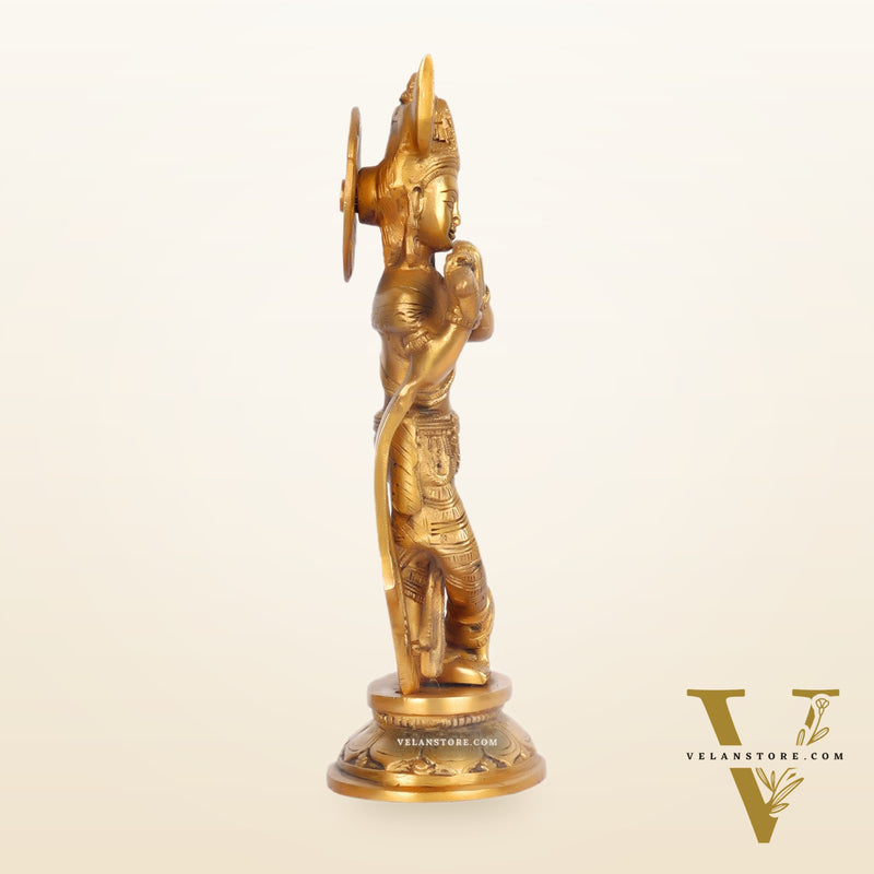 Murlidhar Krishna Idol: Exquisite 9.5-Inch Brass Idol