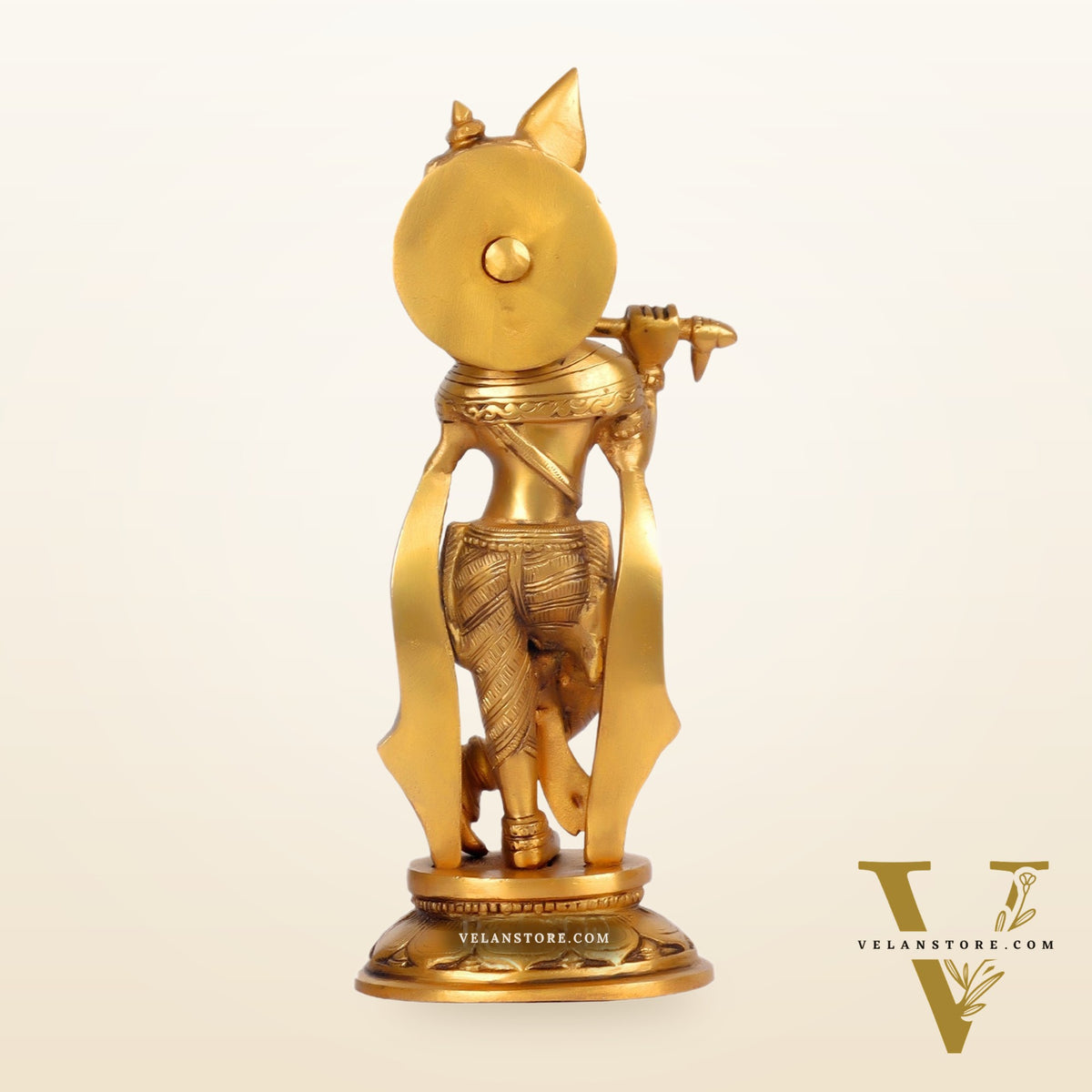 Murlidhar Krishna Idol: Exquisite 9.5-Inch Brass Idol