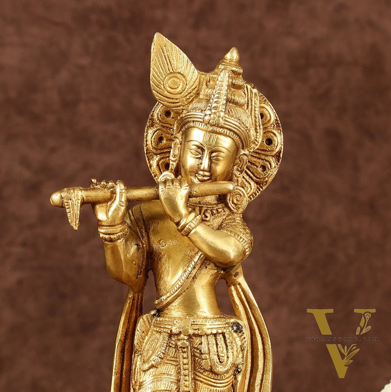 Murlidhari Krishna Idol 9.5" antique finish
