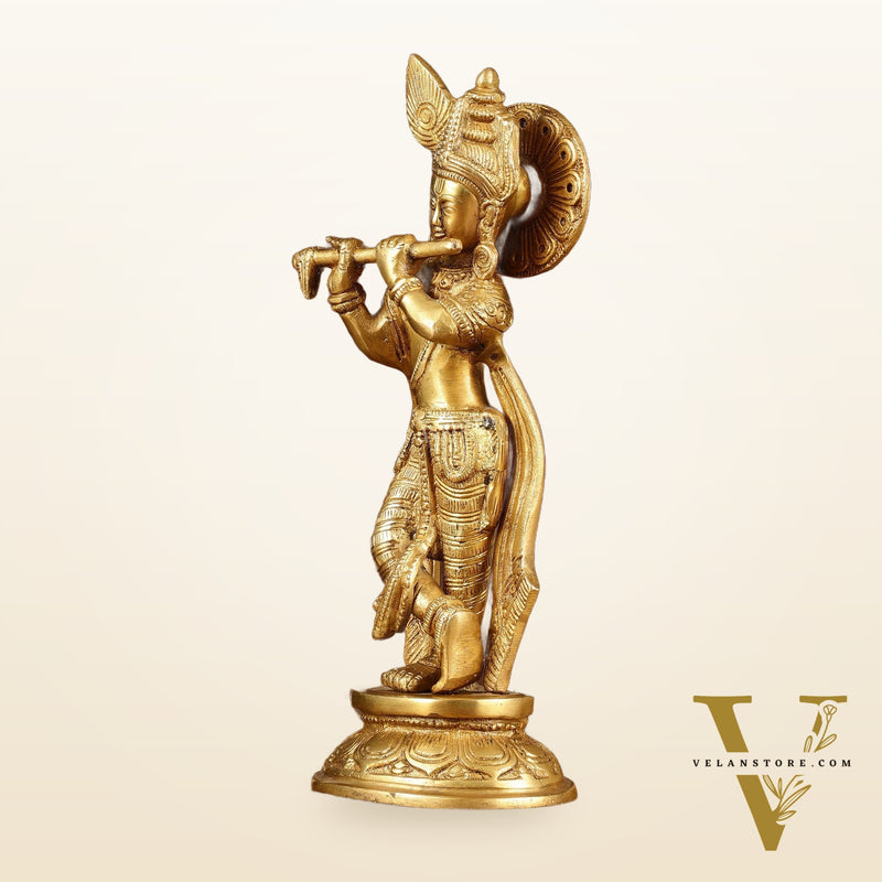 Murlidhari Krishna Idol 9.5" antique finish