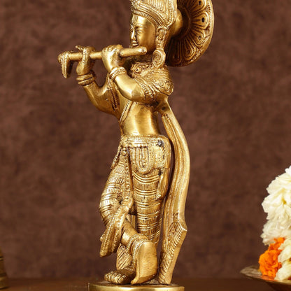 Murlidhari Krishna Idol 9.5" antique finish