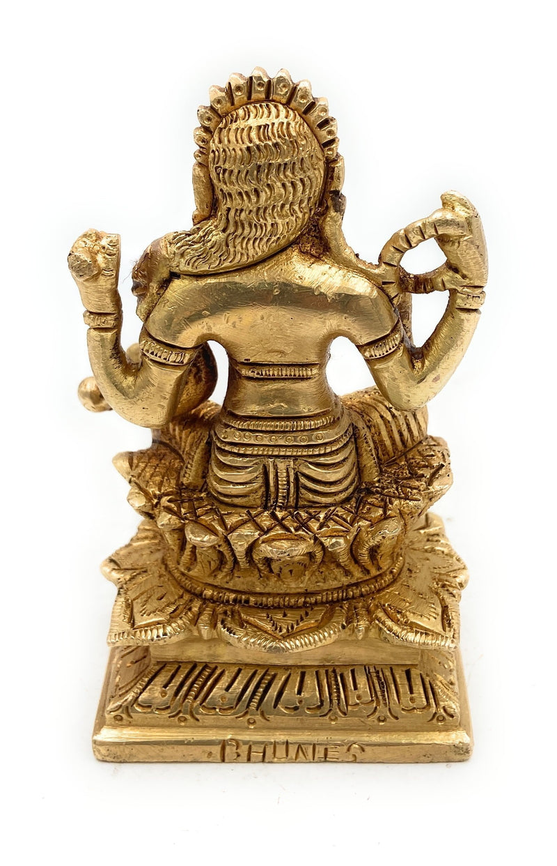 Brass Balambika Idol, Bala Tripurasundari Murti, Pital Bala Devi Statue, Bala Parameswari Vigraham,Gold, 5 Inch, 1 Piece