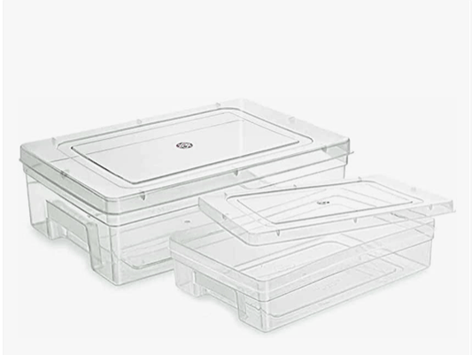 नाकोडा 111 बहुउद्देशीय उपयोग के लिए कीप वेल कंटेनर स्टोरेज बॉक्स, पारदर्शी - 4750 मिली