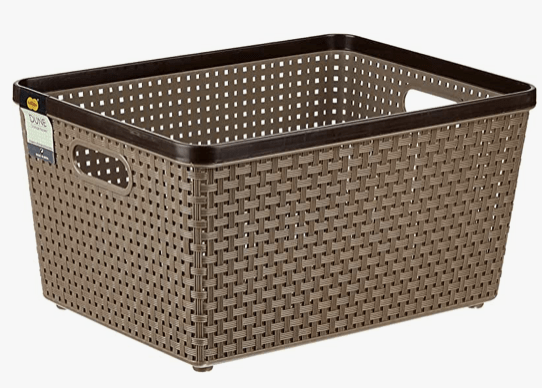 Nakoda 666 Dune Storage Basket Without Lid Multipurpose Use for Kitchen & Home Organiser Box for Fruits Vegetables, Toys, Stationary items, Color May Vary, (330 x 242 x 175)