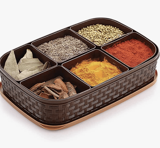 Nakoda Plastics Gemini Masala Box, Color May Vary, 280Lx193Wx76h