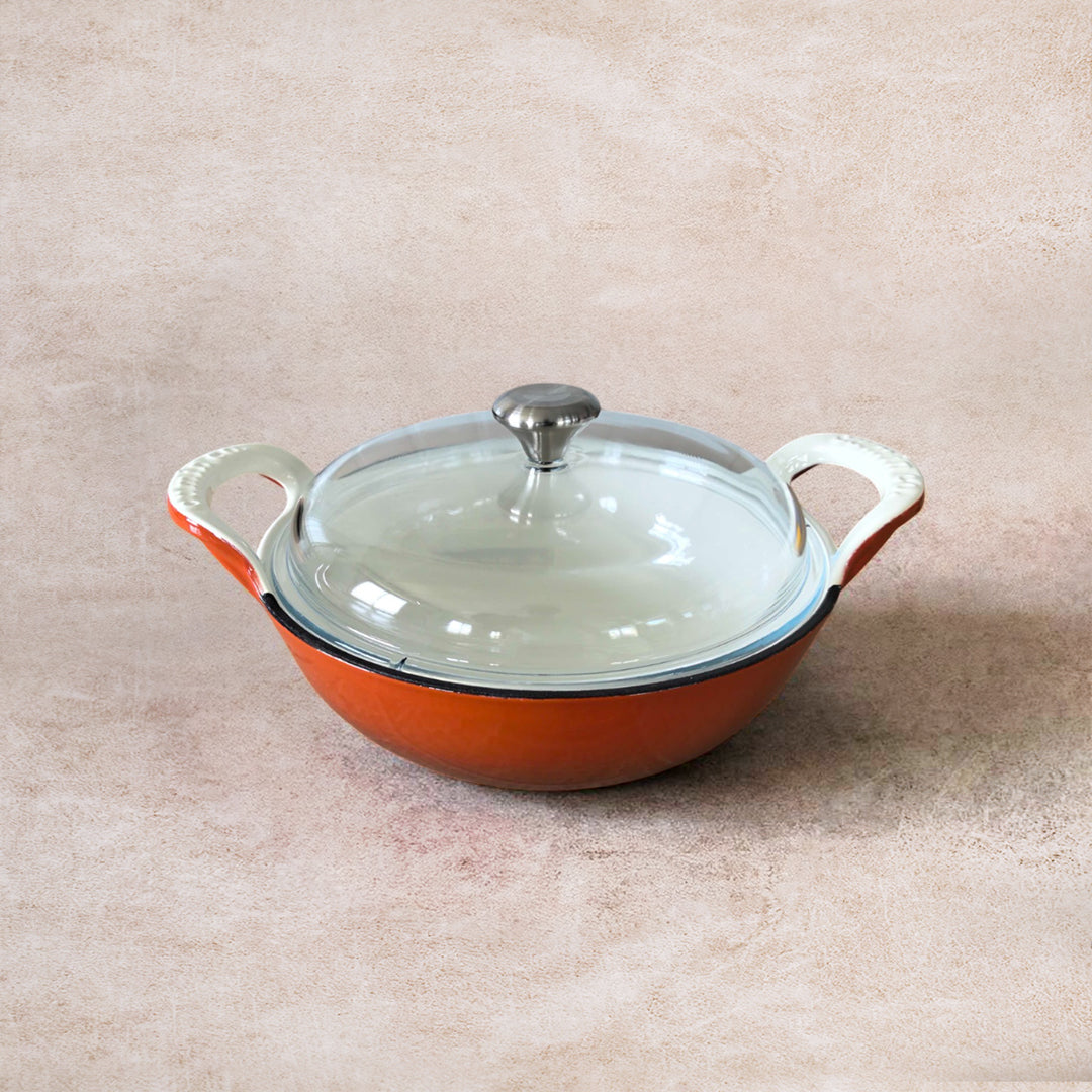 No. 10 Enamel Cast Iron Kadai (3L)