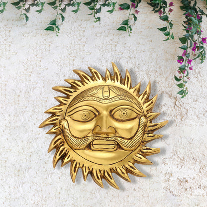 Brass Sun Face Wall Hanging (7 Inch)