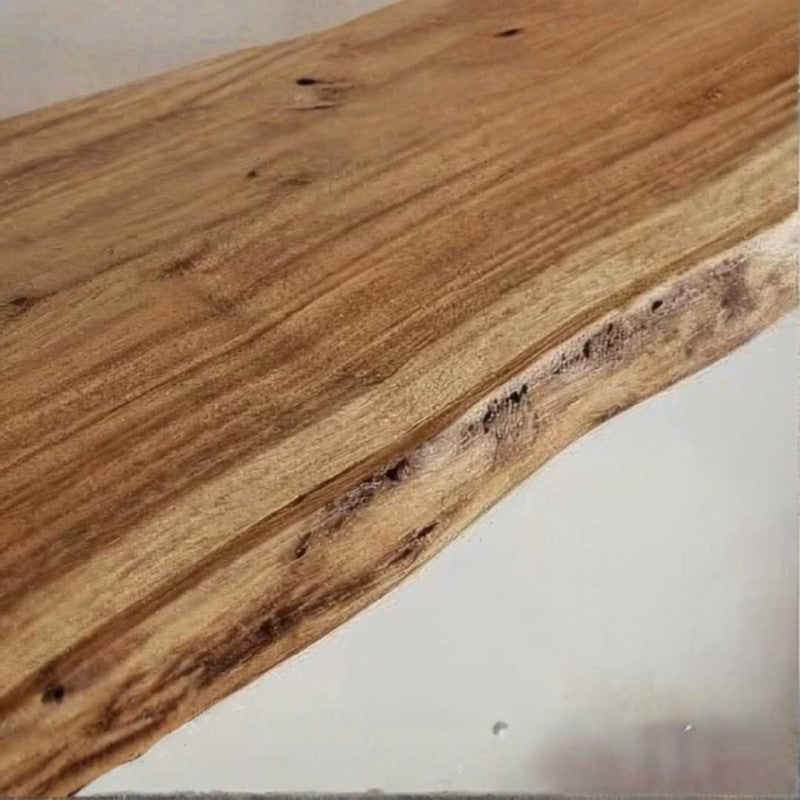 Handcrafted Live Edge Solid Wood Floating Wall Shelves – Set of 3 | Natural Rustic Finish