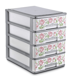 Nayasa Tuckins Plastic Drawer- 4 Piece (White, 18.4 cm x 26.7 cm x 25.4 cm), Rectangular-1