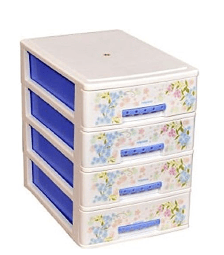 Nayasa Deluxe Plastic Rectangular Tuckins Storage Box (Blue, Standard, 18.7cmx27cmx26cm)