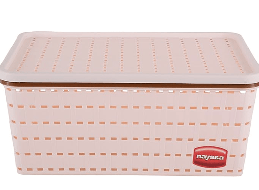 Nayasa Plastic Basket, Peach - by AAROHI13