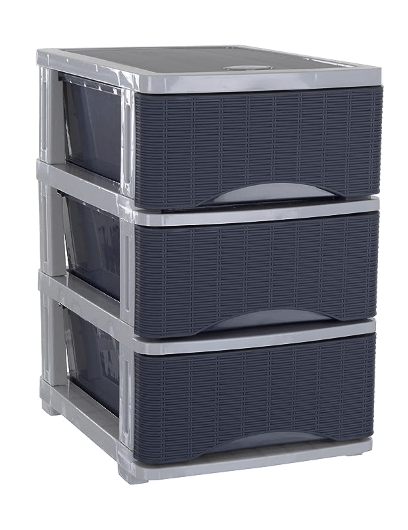 Nayasa Cane Tuckins No. 23 Plastic Rack Drawer, Grey (NB3234)-1