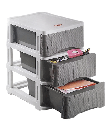 Nayasa Plastic Square Cane Tuckins No. 23 Drawer - Grey - Standard (NP 4114)-1