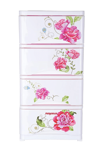 Nayasa Tuckins 24 DLX Multipurpose Plastic Shelf Drawer - White