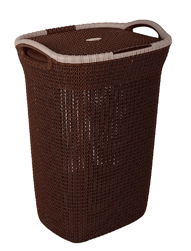 नयासा रस्सी प्लास्टिक कपड़े धोने की टोकरी 44 लीटर 45.5 सेमी x 35 सेमी x 50 सेमी | भूरा