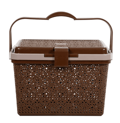 Nayasa Plastic Flower Piece Basket (40 Cm X 40 Cm X 30 Cm, Brown)-1