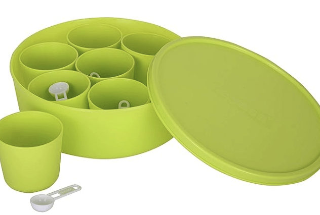Nayasa Superplast Vital Big Plastic Masala Box Set, 15-Pieces, Green-1