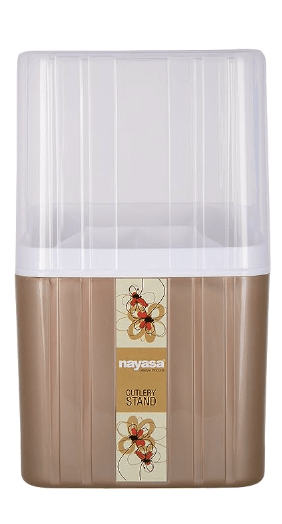 Nayasa Plastic Cutlery Stand, 1 Pieces, Brown-1