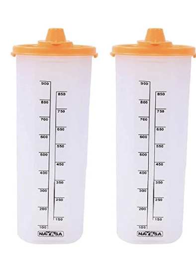 Nayasa Plastic Oil Dispenser, 1000ml, Set of 2, Orange