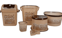Nayasa Square DLX Bathroom Set - 6 Pcs Set -Big - Brown-1