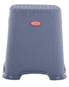 Nayasa Cane Patla/Stool, Medium,Grey-1