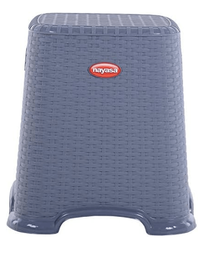 Nayasa Cane Patla/Stool, Medium,Grey-1