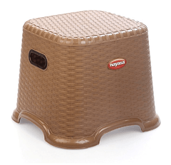 Nayasa Cane Plastic Stool Small (Multicolour)-1