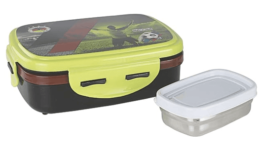 Nayasa Nutri Kids DLX Insulated Lunch Box with S/S Inner & S/S Container (Green, Plastic)
