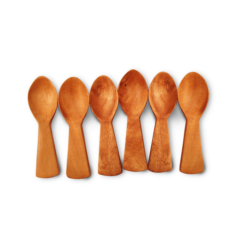 Neem Wood Condiments Spoon - Set of 6