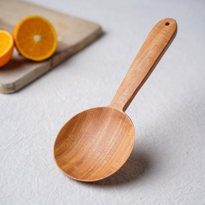 Neem Wood Cooking Ladle - Serve (Round | 23CM | Handmade | 100% Natural Neem Wood)