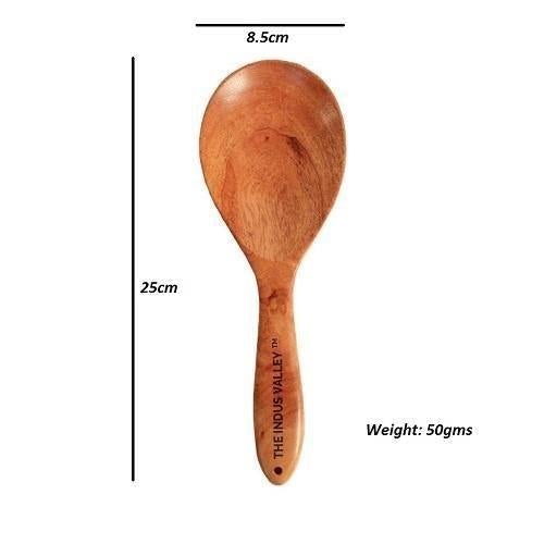 100% Natural Neem Wood Cooking & Serving Spoons/Spatula/Ladles, Set of 7, Toxin-free, Anti-microbial
