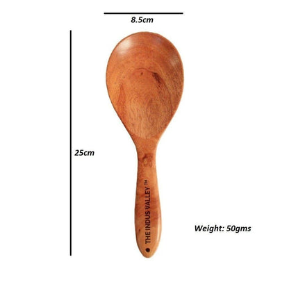 100% Natural Neem Wood Cooking & Serving Spoons/Spatula/Ladles, Set of 3, Toxin-free, Anti-microbial