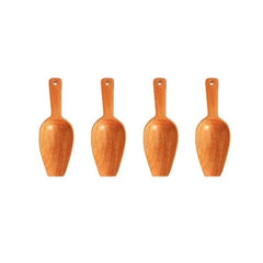 Neem Wood Scoop Spoon for Measuring Flour/Grains/Rice/Sugar – Set of 4
