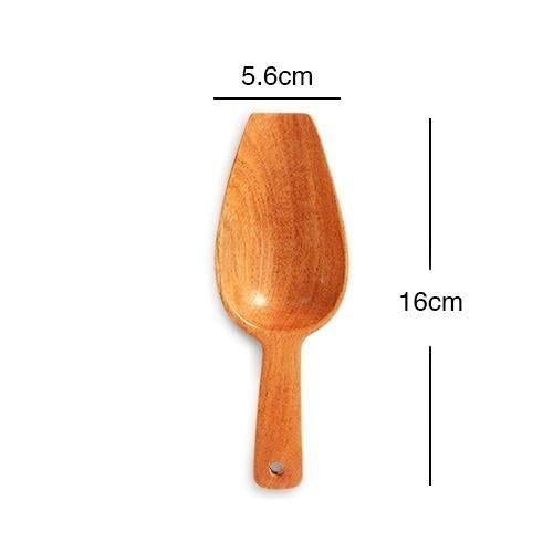 Neem Wood Scoop Spoon for Measuring Flour/Grains/Rice/Sugar – Set of 4