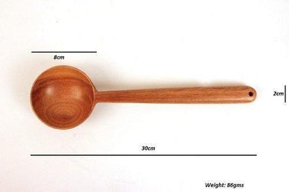 100% Natural Neem Wood Cooking & Serving Spoons/Spatula/Ladles, Set of 6, Toxin-free, Anti-microbial