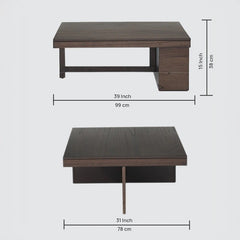 Nesting Expandable Sheesham Wood Coffee Table Set – 4-Stool Combo, Space-Saving Marvel for Modern Homes