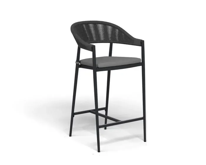 Revan Outdoor Bar Sets 4 Chairs and 1 Table Patio Bar Set (Dark Grey)