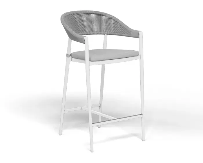 Huskey Outdoor Bar Sets 4 Chairs and 1 Table Patio Bar Set (White)