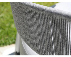 Capuano Outdoor Poolside Sunbed With Cushion Daybed (Grey) Braided & Rope