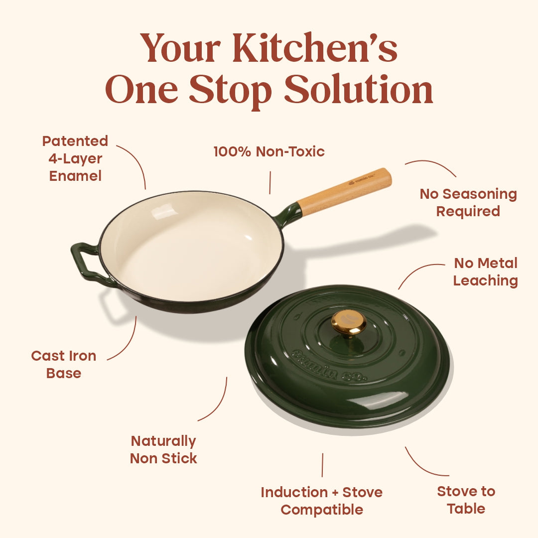 No. 10 Enamel Cast Iron Pan (26cm)