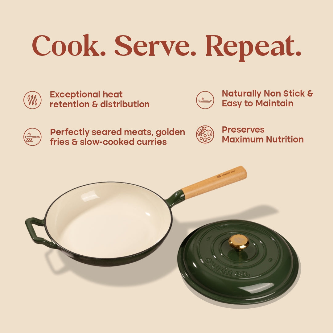 No. 10 Enamel Cast Iron Pan (26cm)