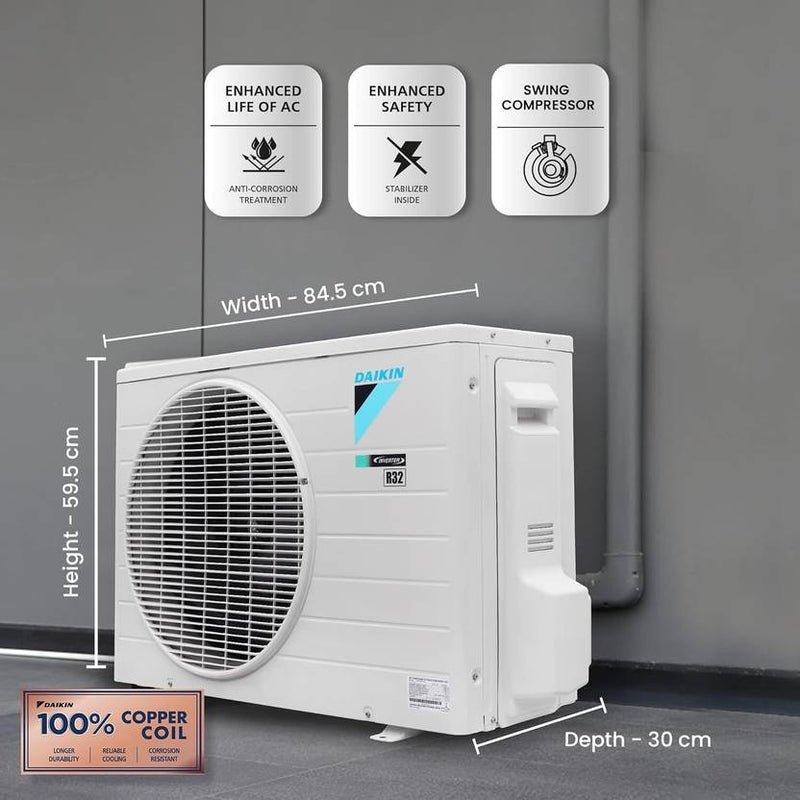 Daikin 2025 Model 1.8 Ton 3 Star Split Inverter AC (ATKL60UV16, White)-3