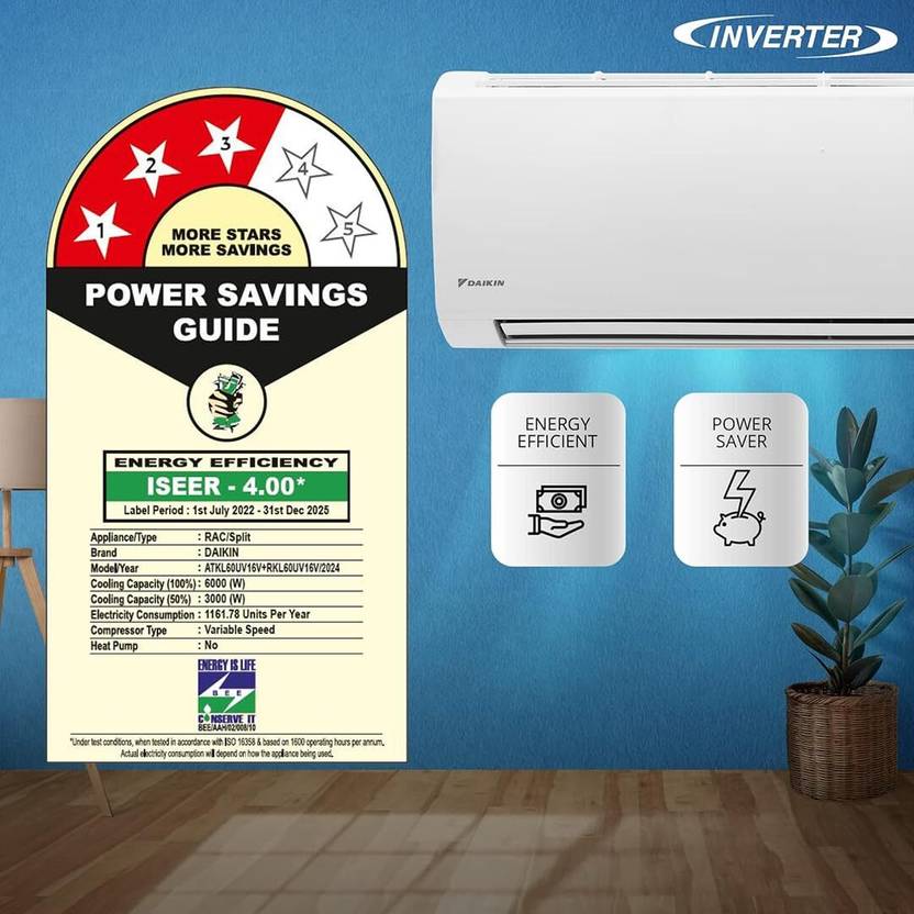 Daikin 2025 Model 1.8 Ton 3 Star Split Inverter AC (ATKL60UV16, White)-4