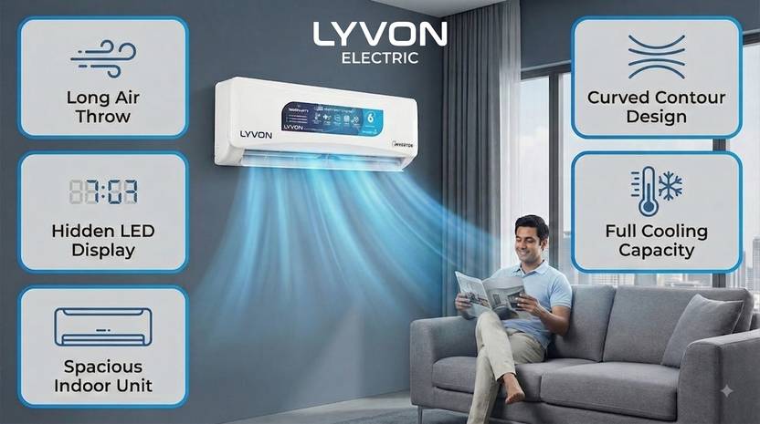 Lyvon 2026 Model 1.5 Ton 3 Star Split Inverter AC (LYNAC153S, White)-2