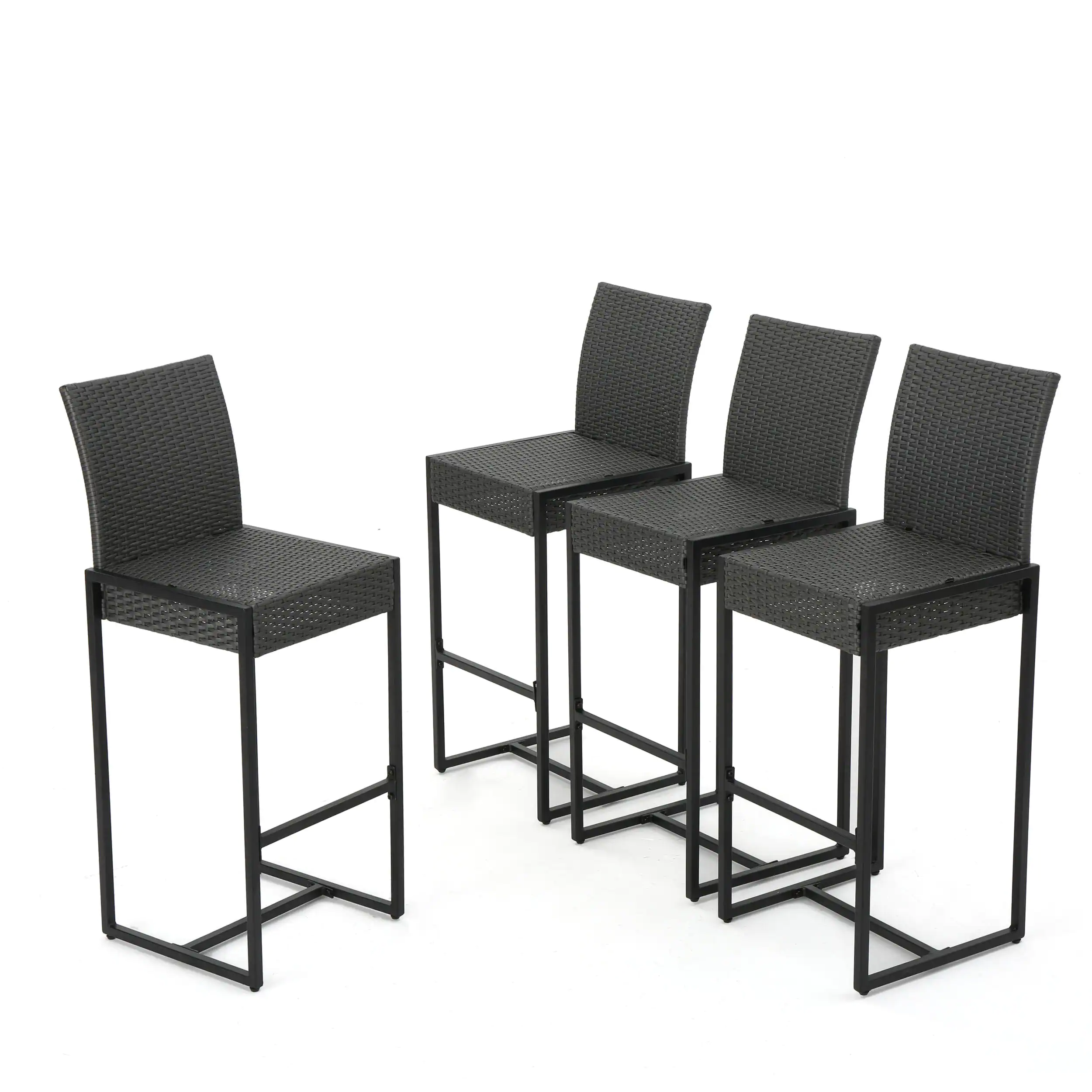 Agnese Outdoor Patio Bar Chair 4 Chairs For Balcony (Grey)