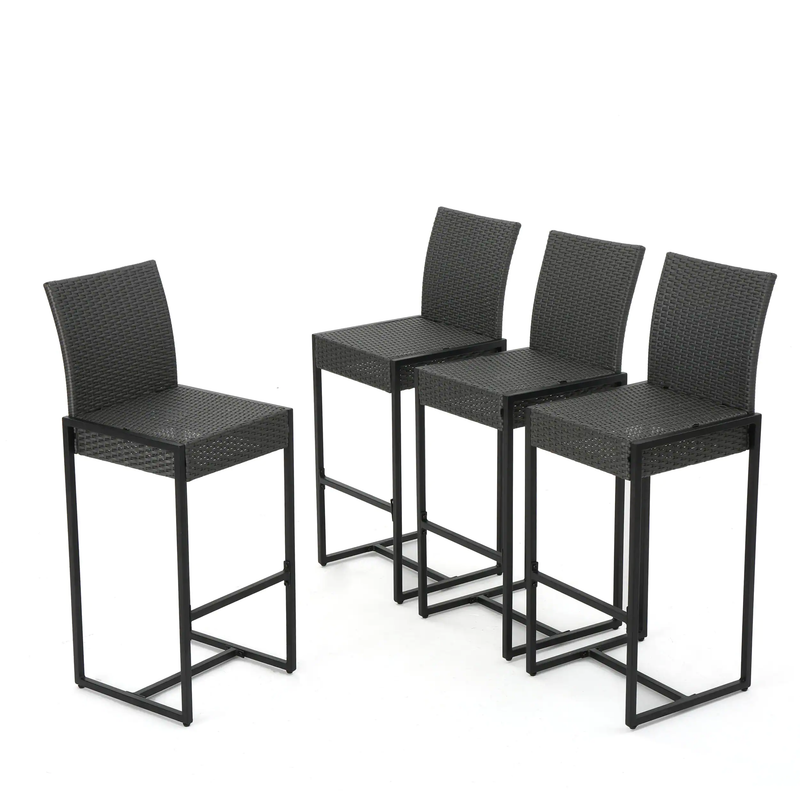 Agnese Outdoor Patio Bar Chair 4 Chairs For Balcony (Grey)