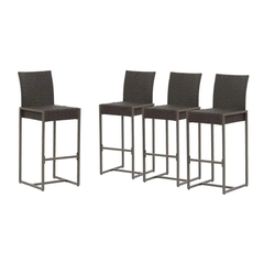 Ladanza Outdoor Patio Bar Chair 4 Chairs For Balcony (Brown)